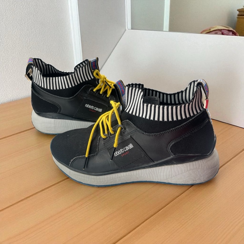 Roberto Cavalli Black and Yellow Sneakers